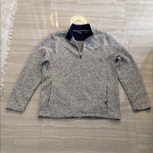 Chaps Men's Zip Up Sweater - Gray and Navy